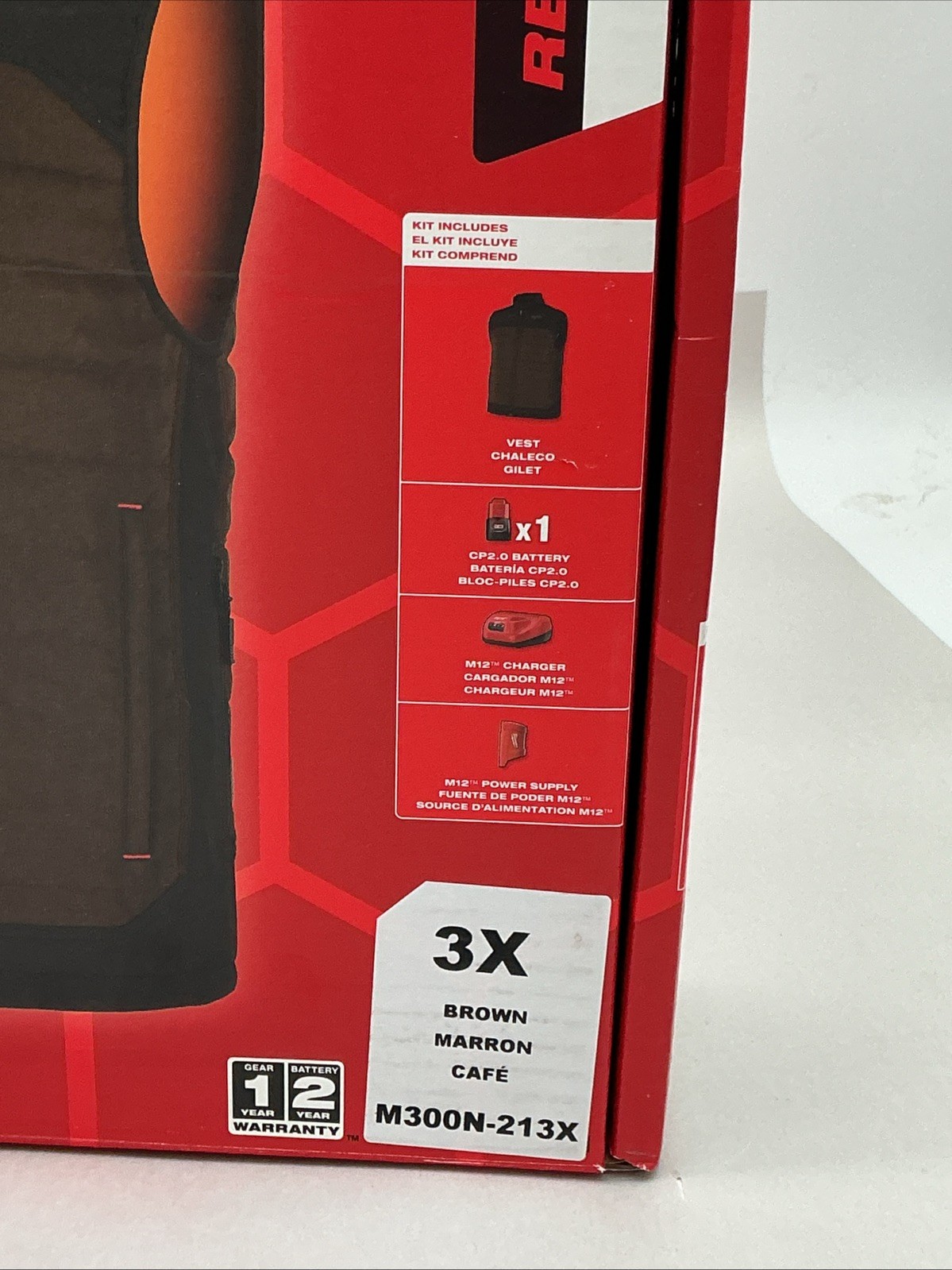 Milwaukee M300N-213x M12 Heated Brown Axis Vest Kit