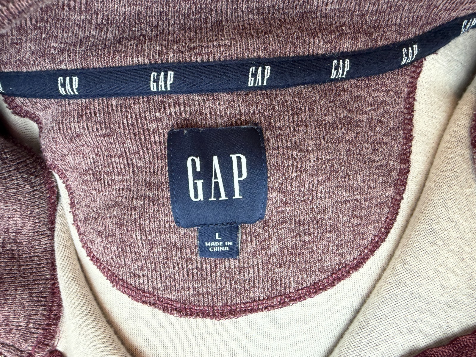 Gap knit sweater size Large Mens 1/2 zip quarter Mock Turtleneck Preppy half zip