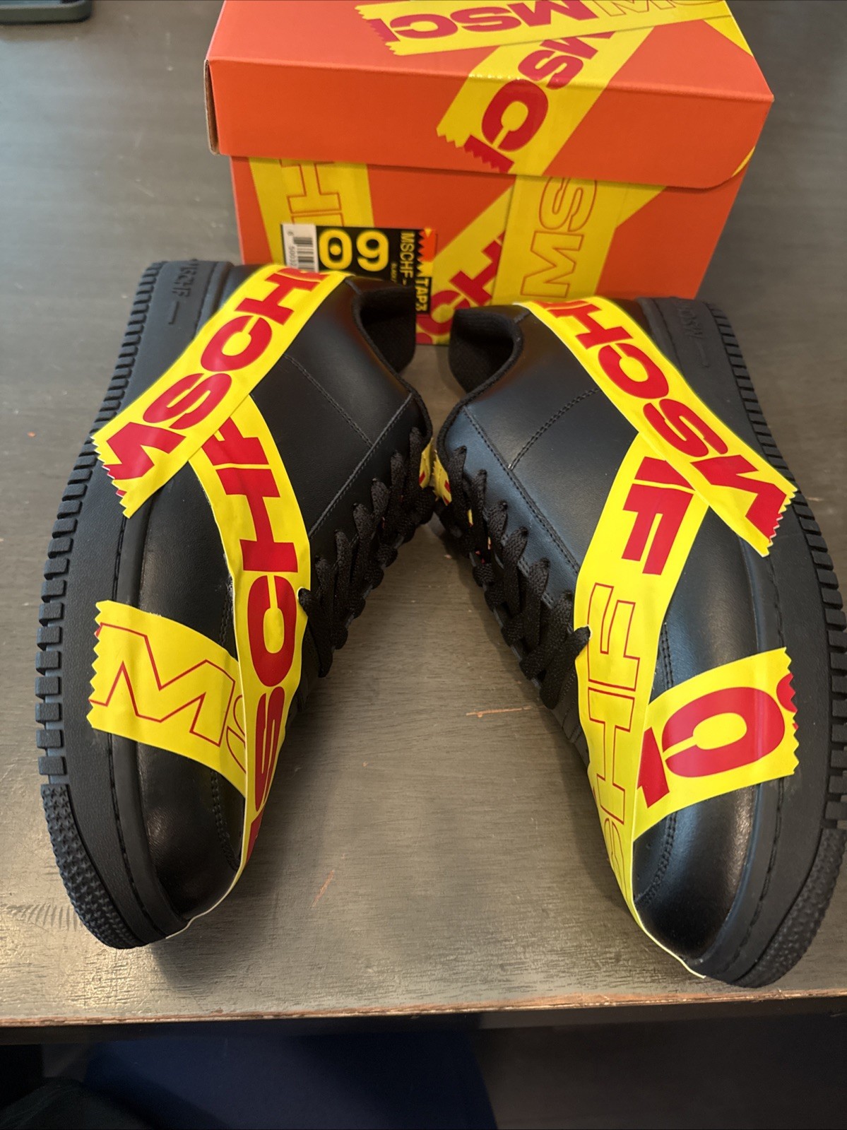 MSCHF Limited Edition TAP3 Black and Yellow Shoes Size 9 Medium