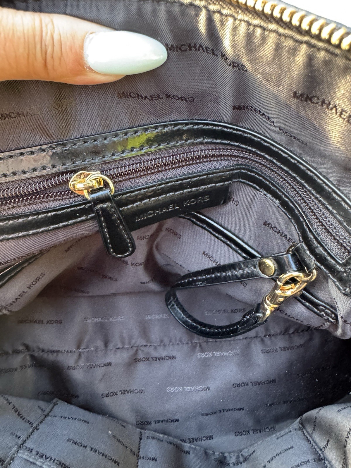 Michael Kors Patent Leather Satchel Handbag Classic Everyday Use