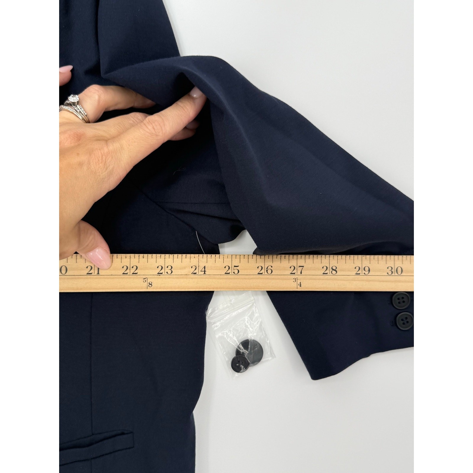 ModCloth Stretch Knit One Button Blazer Navy Blue 2X Plus Size NWT Office Career