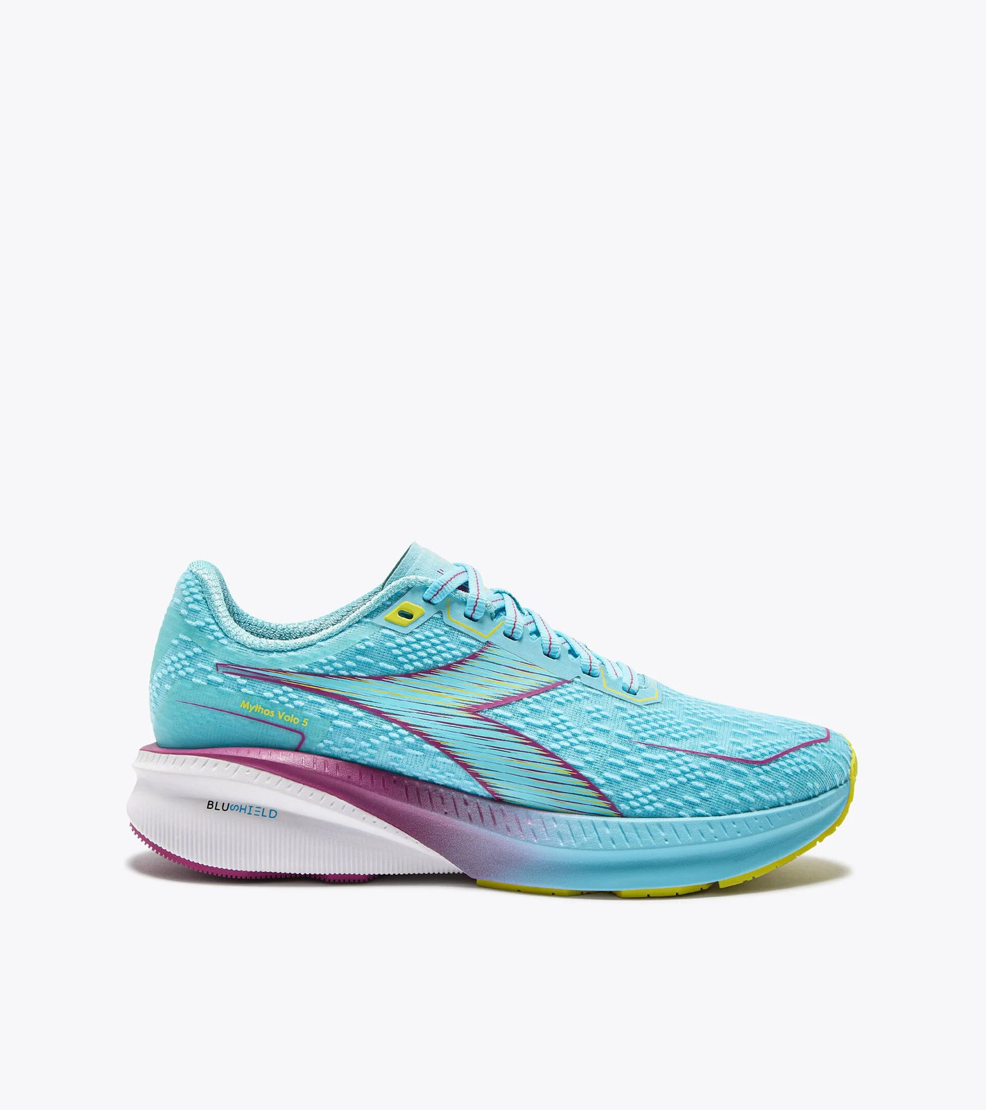 Women’s Diadora Mythos Blushield Volo 5, Gulf Stream/Fuchsia Red, 6 B Medium US