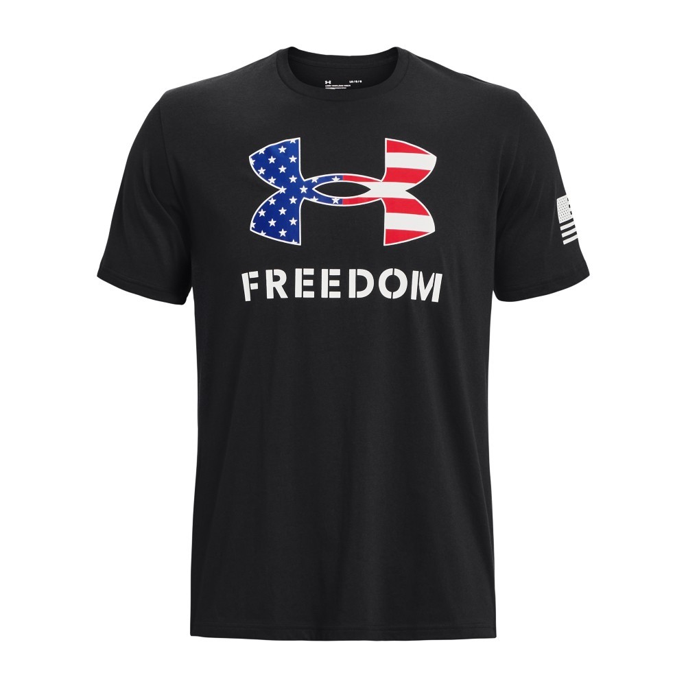 Under Armour 1370811 Men’s UA Freedom Logo T-Shirt, Black/White, Small