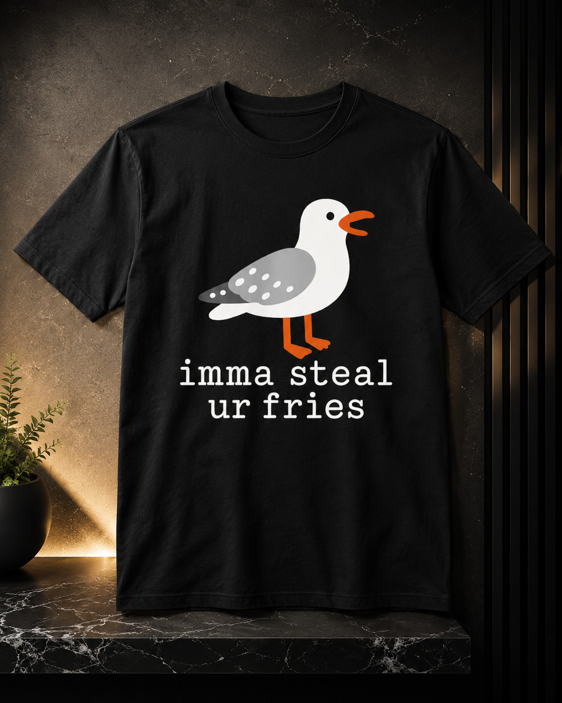 Imma Steal ur Fries Adult T-Shirt Funny Bird Lover