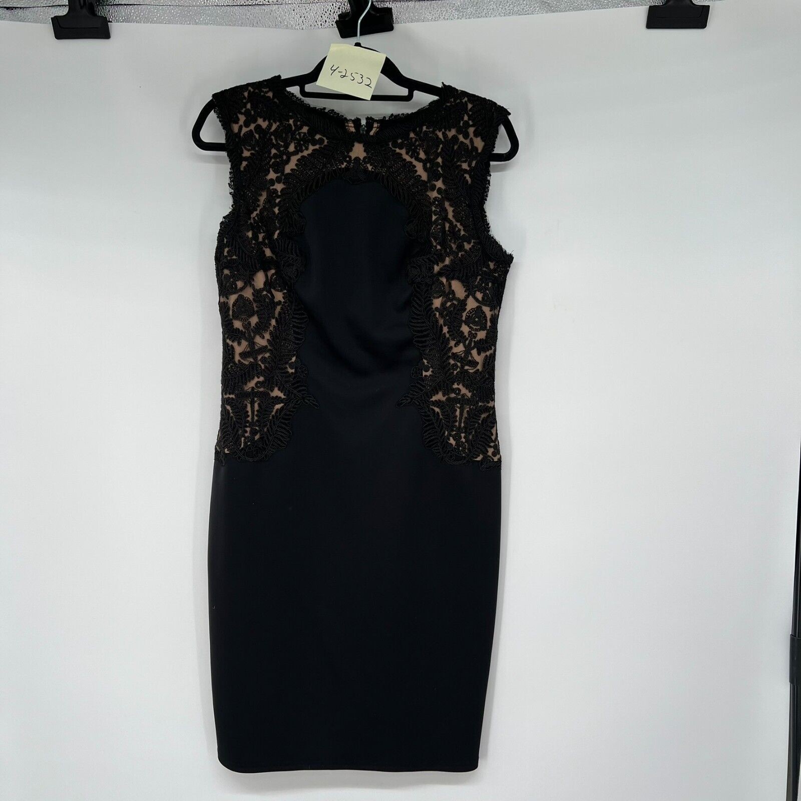 Tadashi Shoji Sheath Dress Women’s PXL Black Neoprene Lace Sleeveless ARL1794MXP