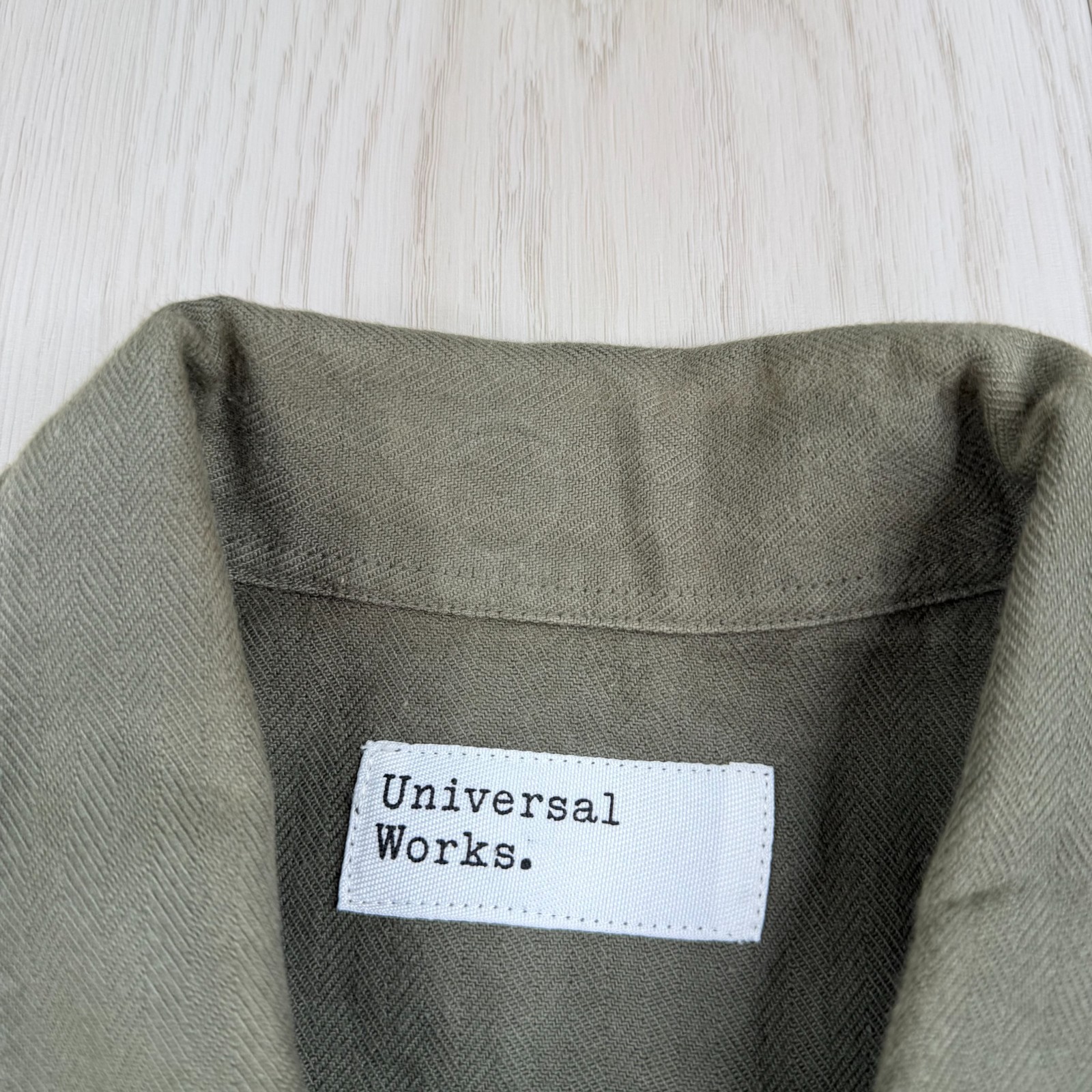 Universal Works Mens Green Utility Pockets Workwear Button Up Shirt Size L