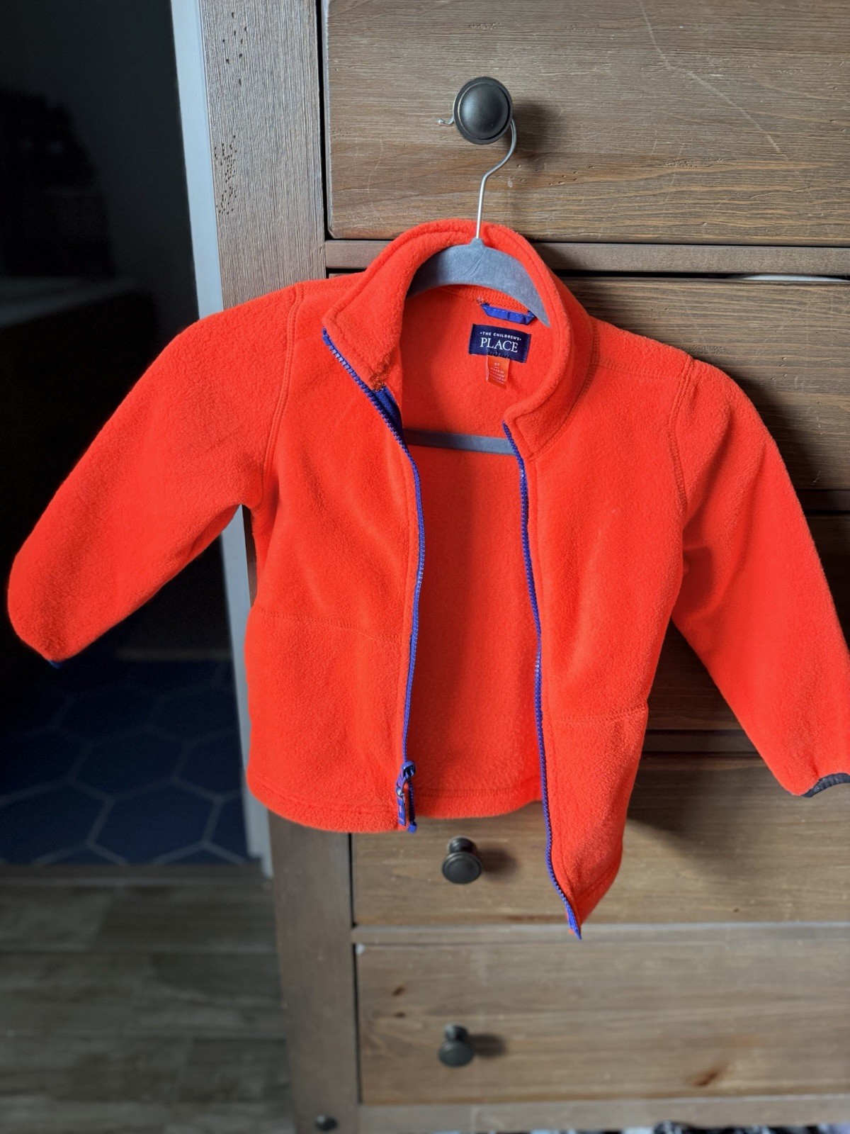 The Children’s Place 3-in-1 Hooded Zip Jacket Fleece Vehicles Blue/Orange 4T