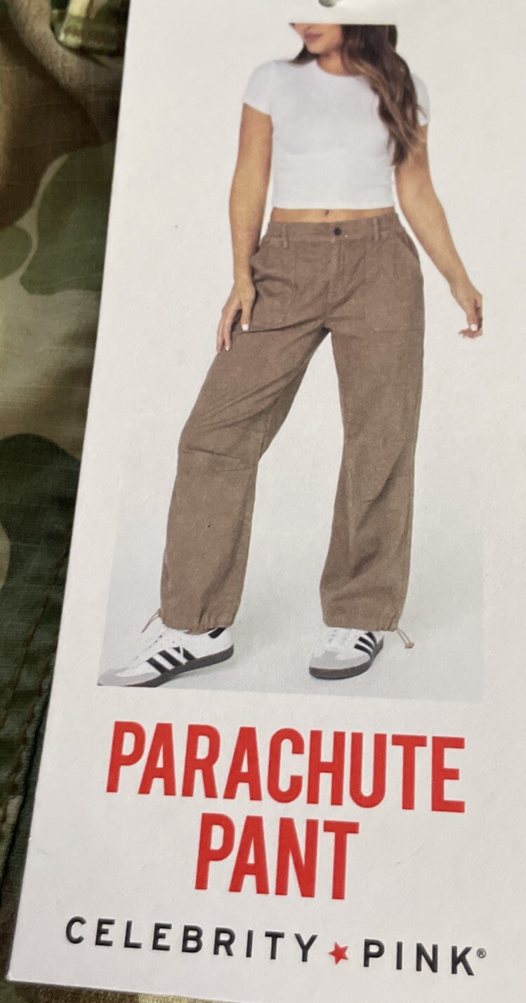 NEW! Camouflage Parachute Pants/ Junior’s (L) Green Ripstop STRETCH CAMO-NWT