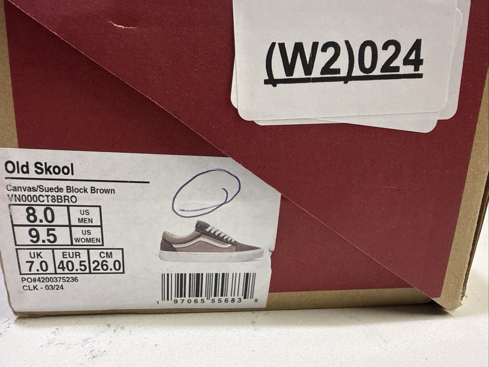 Vans Old Skool Canvas Suede Block Brown VN000CT8BRO Men 8 / Women 9.5 New Box