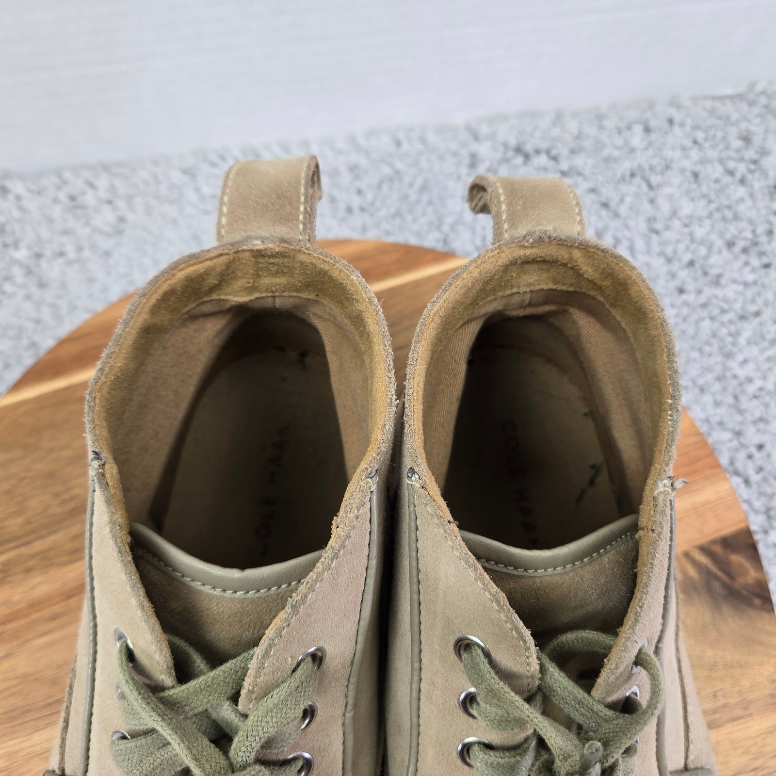 Cole Haan Mens 11M Tan Suede Leather Lace Up Moc Toe Casual Daily Chukka Boots