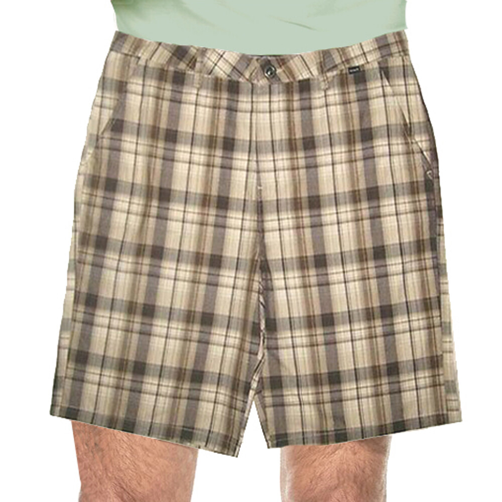 New Hurley Men’s Lightweight Plaid Flat-Front Casual Shorts Size 36, 38 MSRP $49