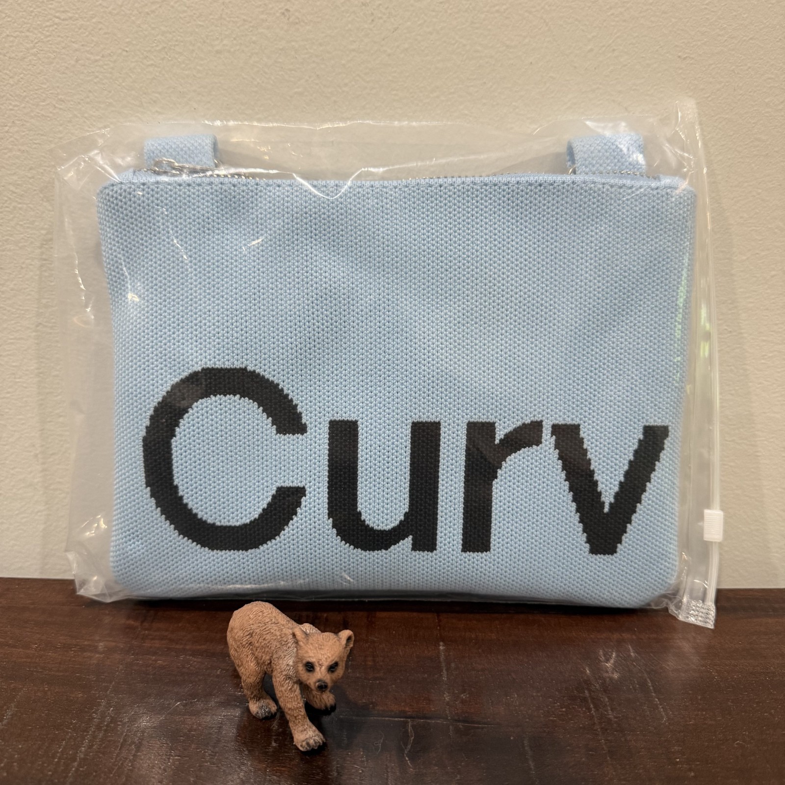 Curves Mini Knit Tote Bag Baby Blue Sean Brown NEW SHIPS TODAY