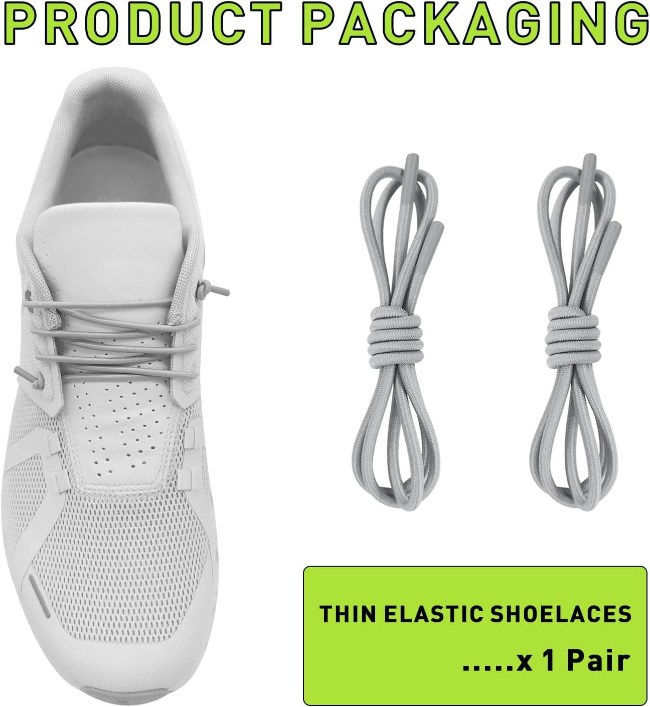 Elastic Shoelaces for On Cloud 5/6 Sneakers, 2.5mm No Tie Stretch Round Replacem