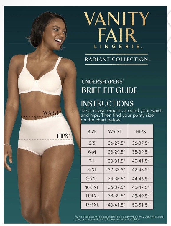 VANITY FAIR Women Size 4XL 3-Pair Undershapers Hi Cut Underwear Panties