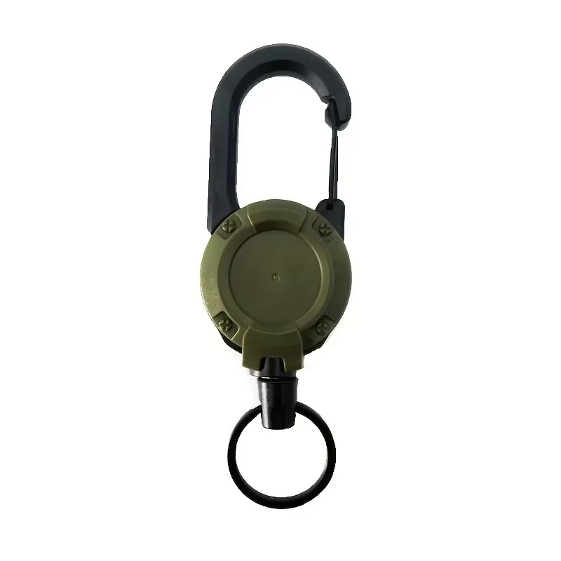 1/2/4Pcs Retractable Heavy Duty Carabiner Reel Keychain Steel Wire Badge Holder