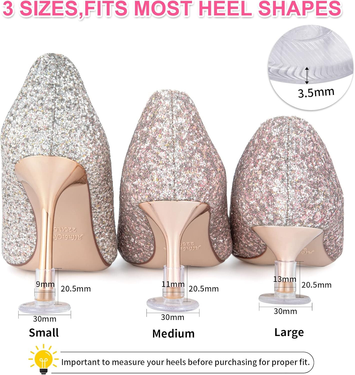 Heel Stoppers for Grass, 15 Pairs 3 Sizes Heel Protectors for Grass, Sturdy High