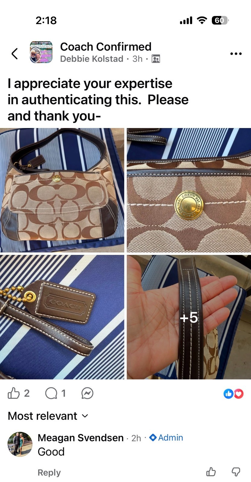 Coach 2007 Y2K Ergo Signature Brown Canvas and Leather Hobo Bag 11290