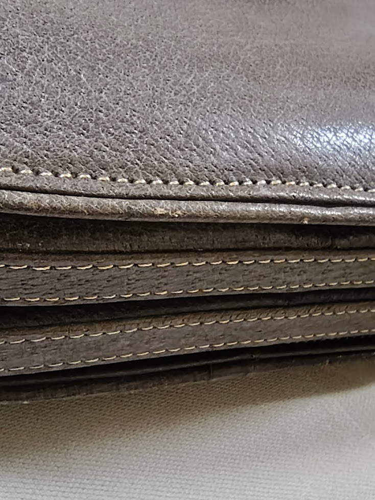 Gucci Vintage Shoulder Bag Leather Brown Authentic 389T0353