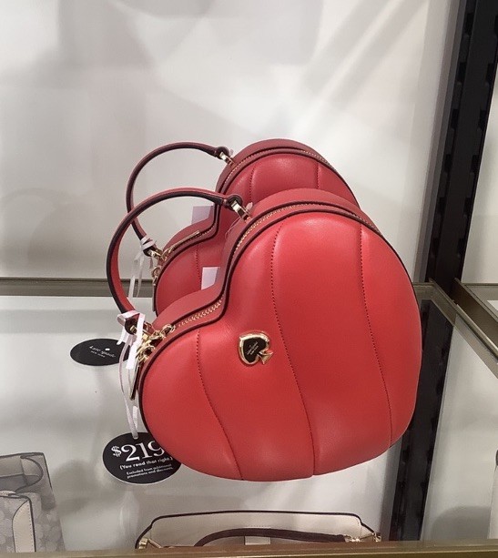 NWT Kate Spade Novelty Love Shack 3D Heart SHAPED LEATHER Purse-Ruby Red