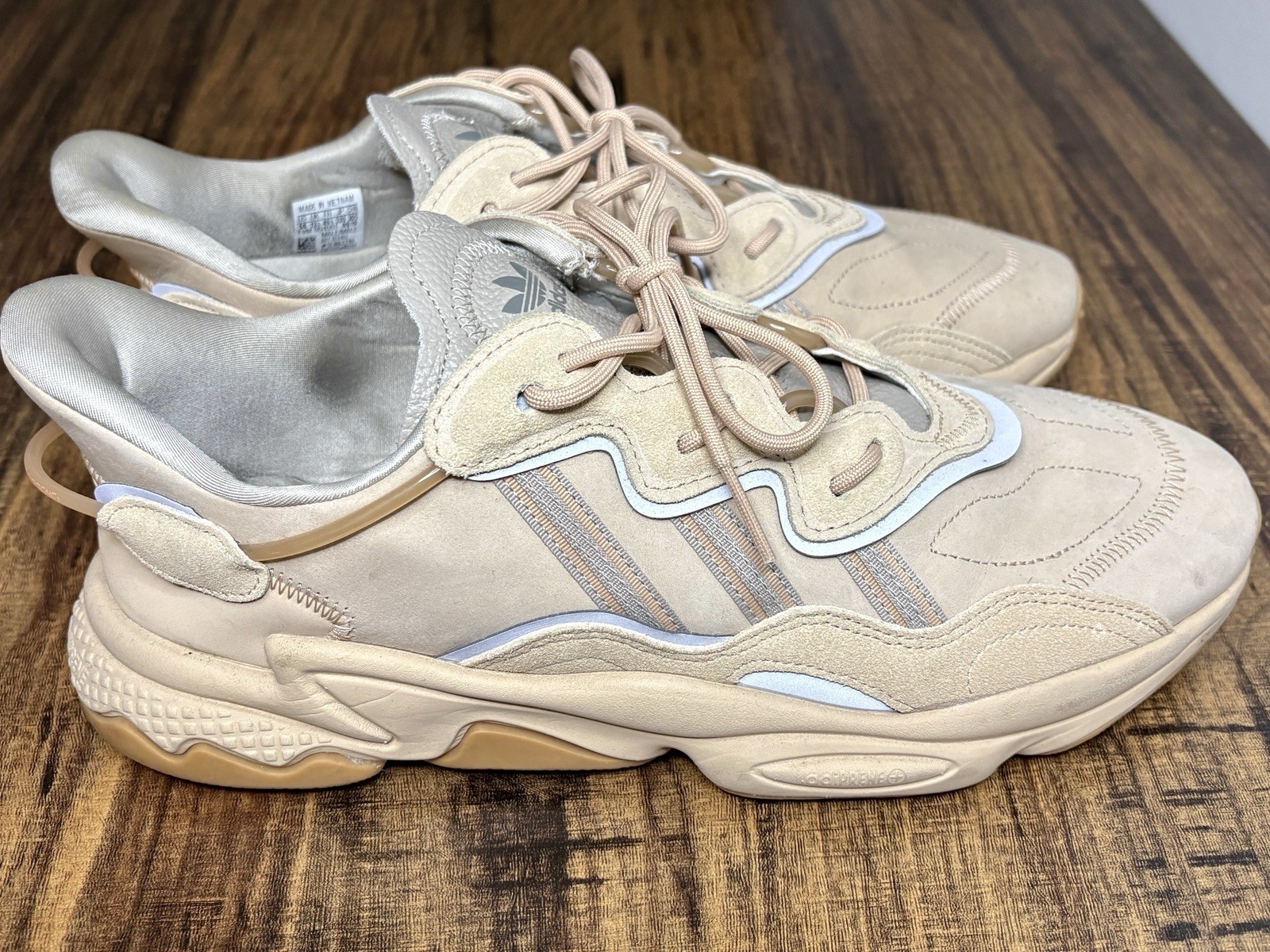 ADIDAS Ozweego Shoes Pale Nude Light Brown Mens Size 14 Great Shape!
