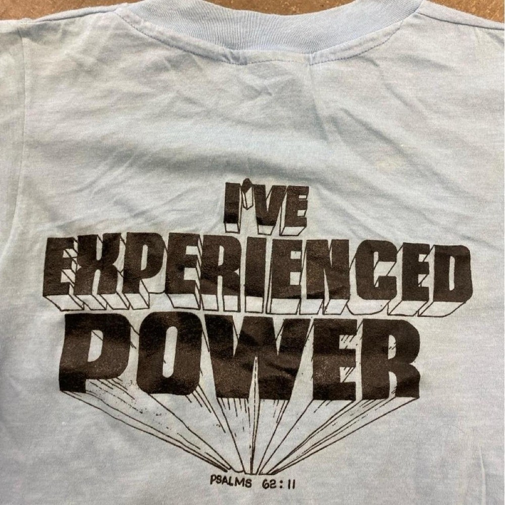 Vintage 90s Jesus Tee I’ve Experienced Power Psalm 68:11 Single Stitch T-Shirt S