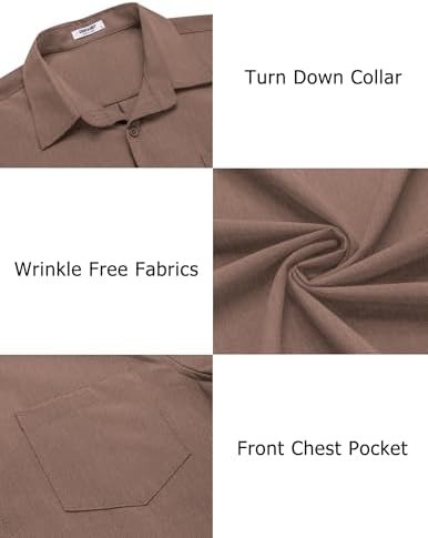 Coofandy Men’s Casual Button Down Mens Shirts Long Sleeve Untucked Regular Fit