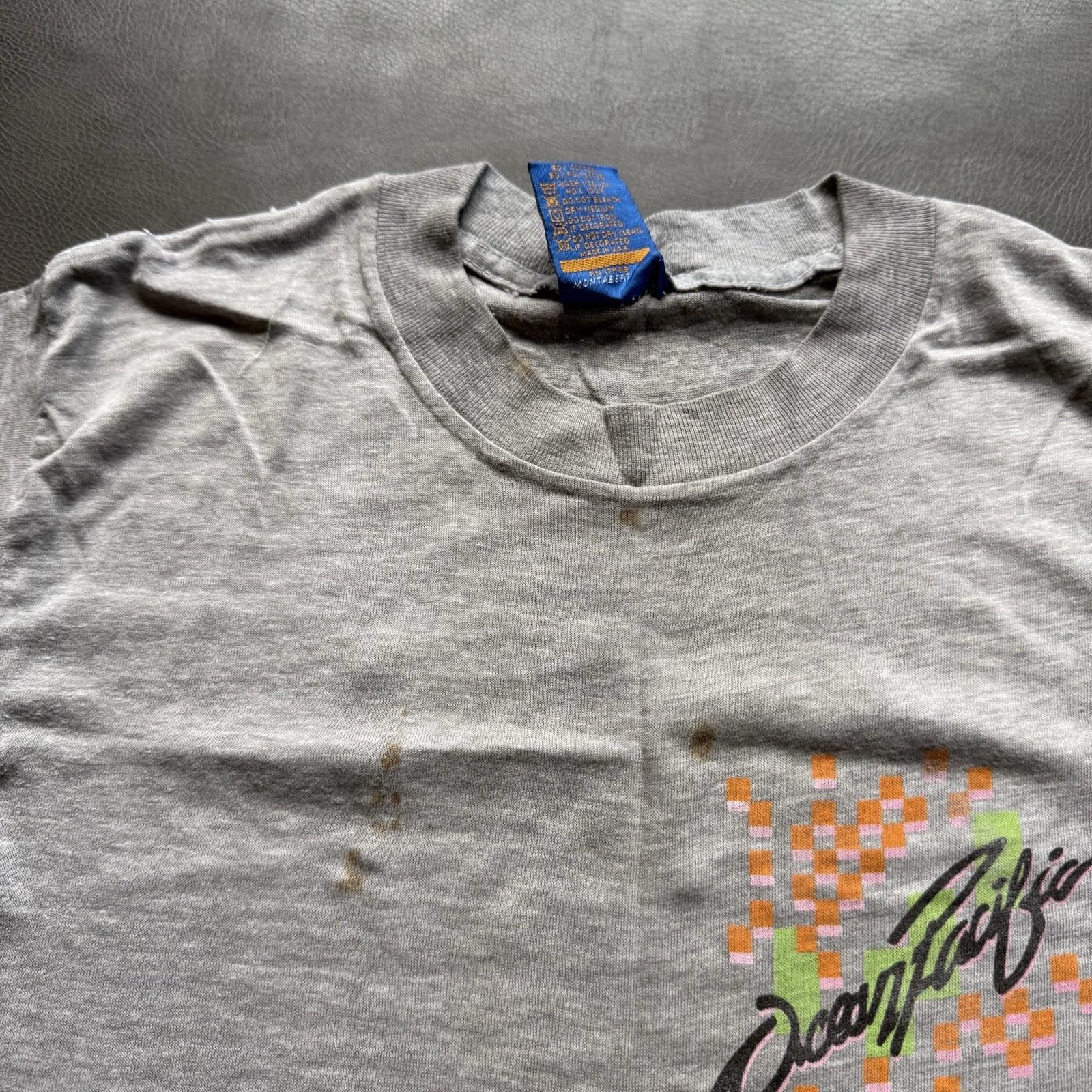 vintage 80s ocean pacific distressed faded graphic shirt