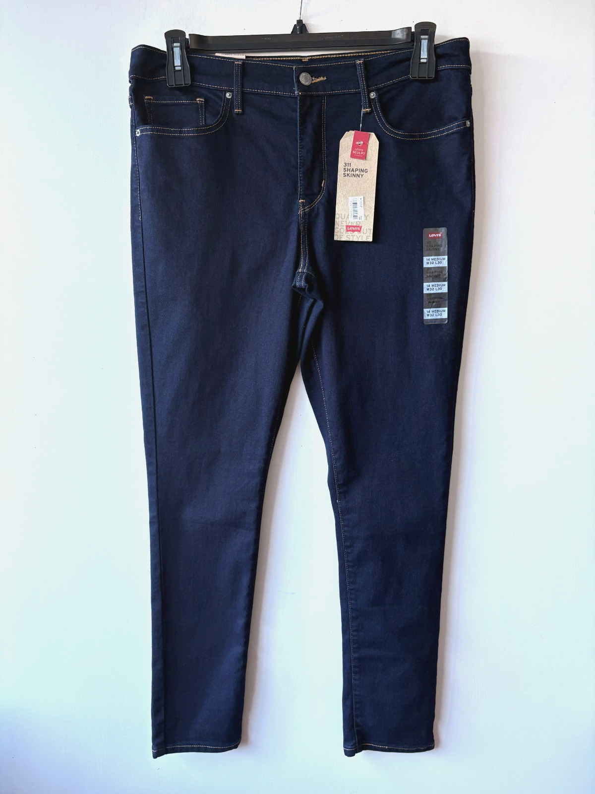 Levi’s Womens 311 Mid-Rise Smoothing Tummy Panel Shaping Skinny Blue Jeans 32×30