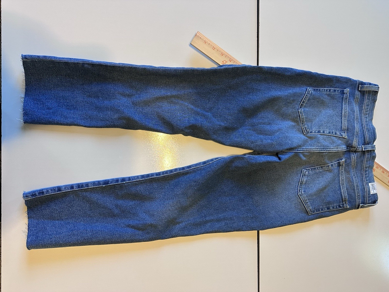 Frank & Eileen Cork Jeans Womens 27 Blue High Rise Button Fly Frayed Hem