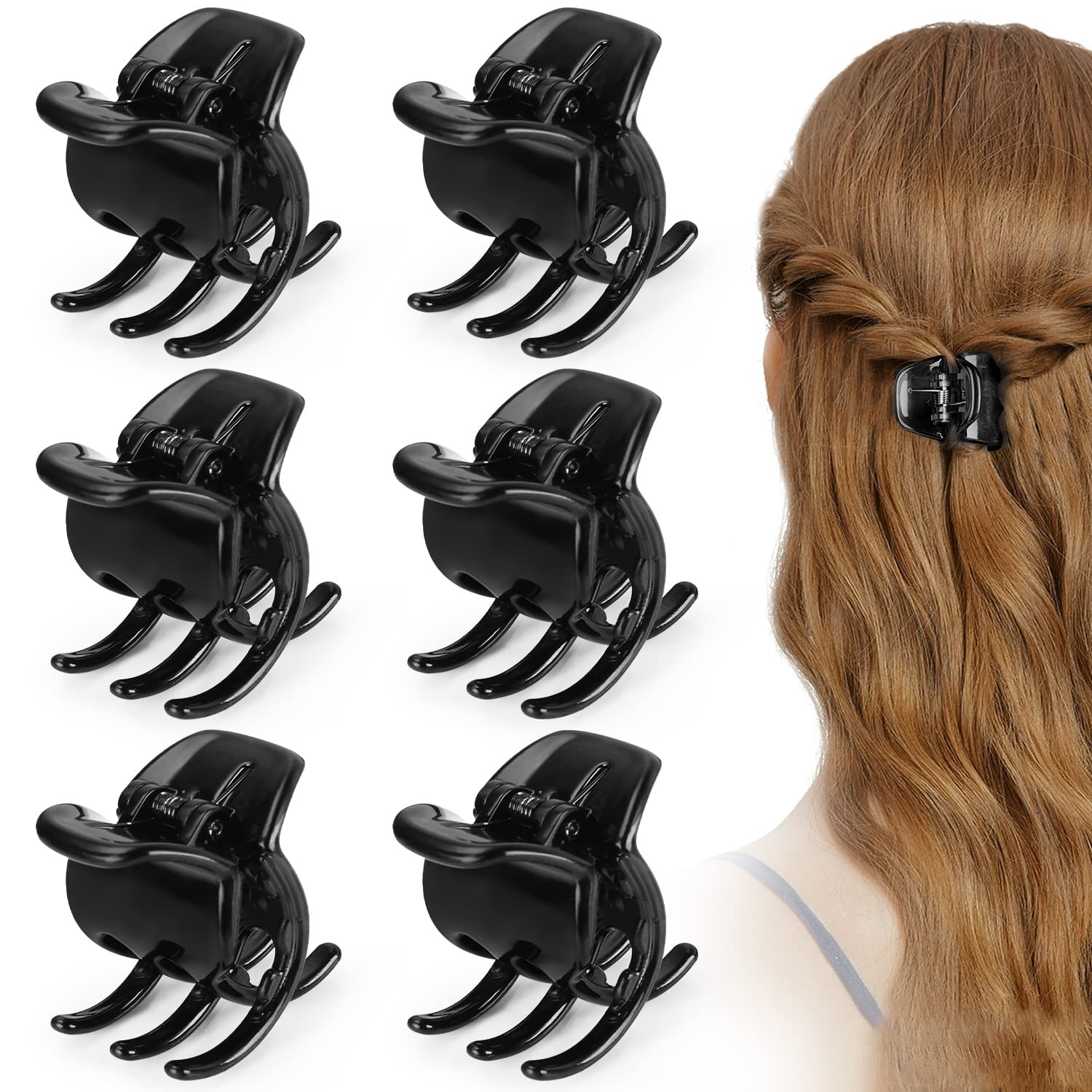 6 Pieces Hair Claw Clips, 1.3 Inch Jaw Clips for Thick or Medium Hair