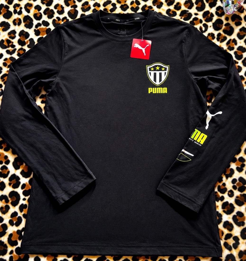 Puma Men’s Midfield Black Long Sleeve T-Shirt Size M NWT