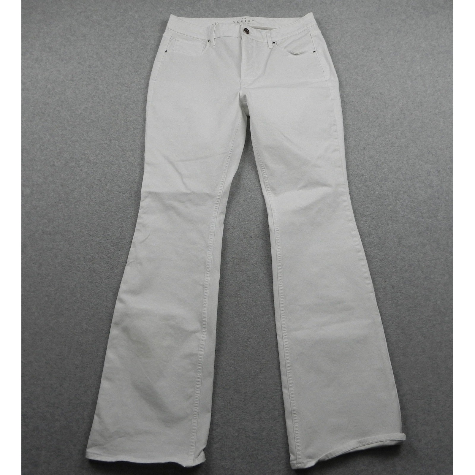White House Black Market Skinny Flare Jeans Womens 10 The Sculpt White High Rise