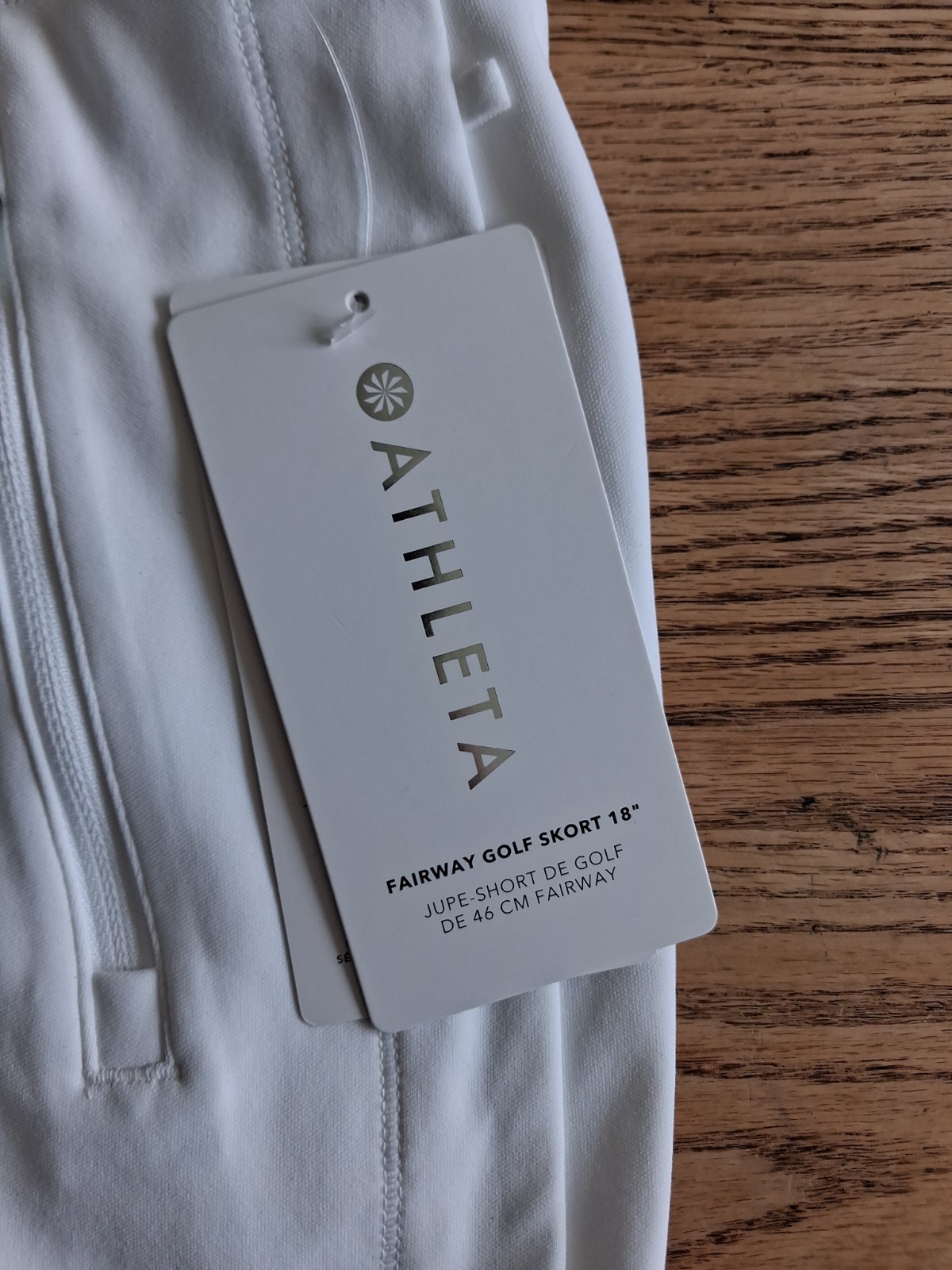 NWT Athleta Fairway Golf Skort 18” Built-in Shorts White Womens Sz L