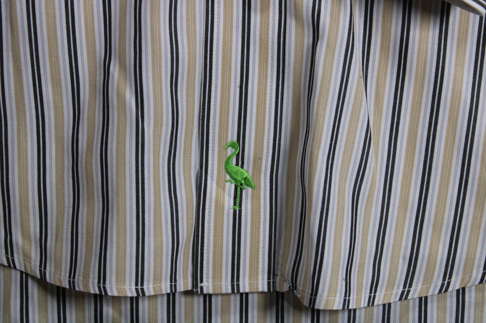 TailorByrd Men’s Medium White Striped 100% Cotton Button Down Shirt Lightweight