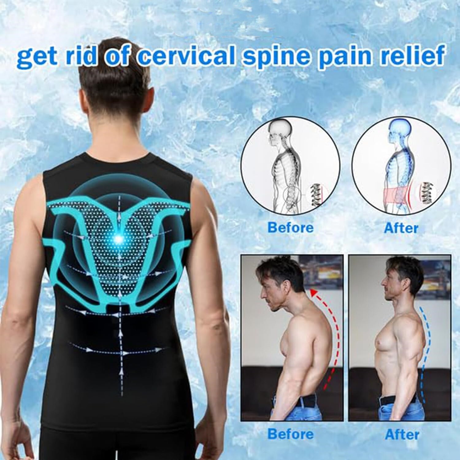 Evolv-Off Compression Shirt, V-Boost 2025 New Version Ionic Shaping Sleeveless