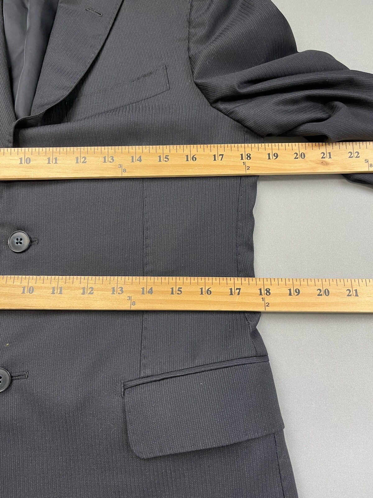 Michael Bastian Mens 38R Wool Blazer Sport Coat Gray Micro Stripe MB116