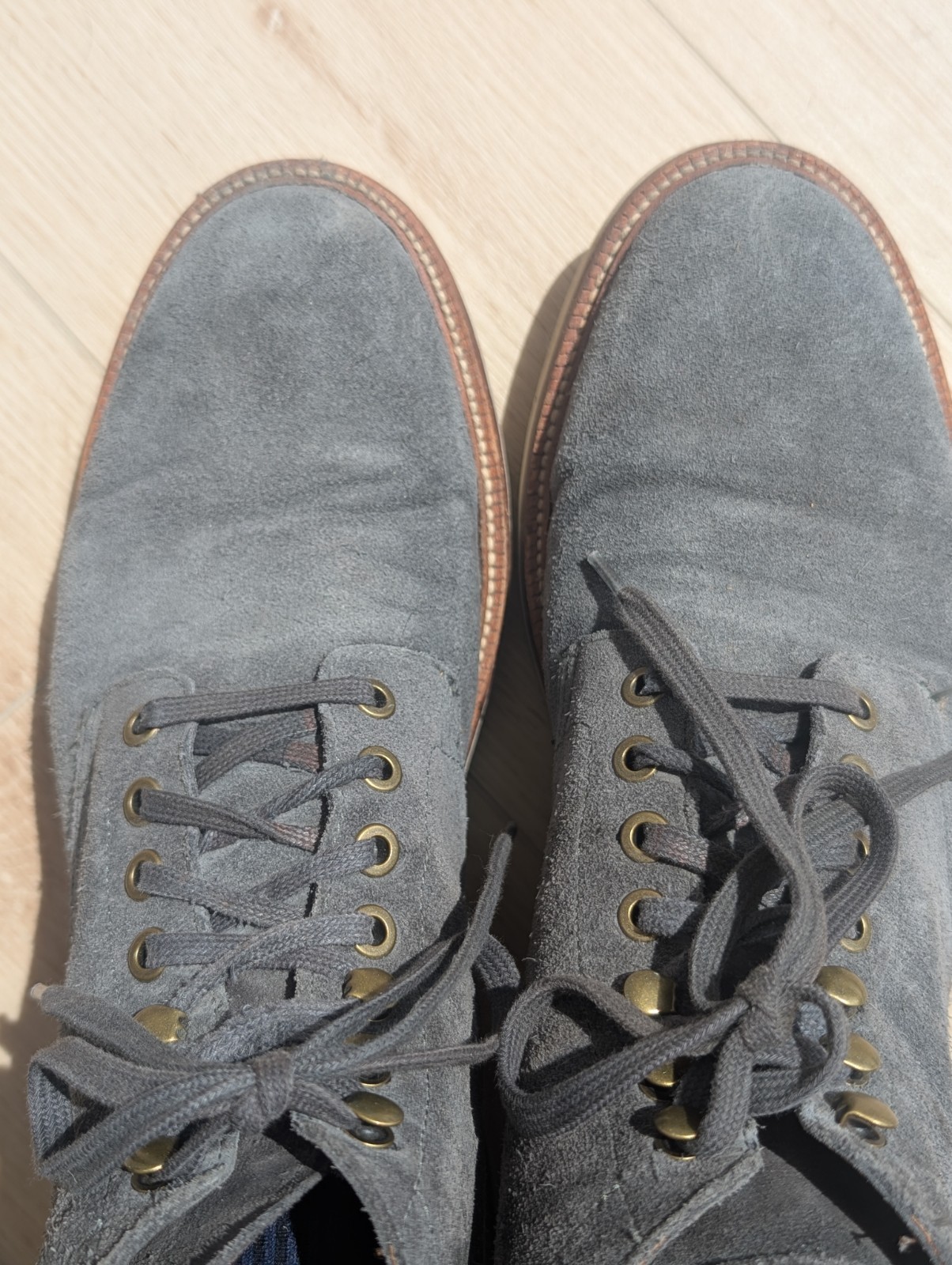 Grant Stone Blue Storm Suede Diesel Boots Lace-Up Vibram Sole Men 11.5D