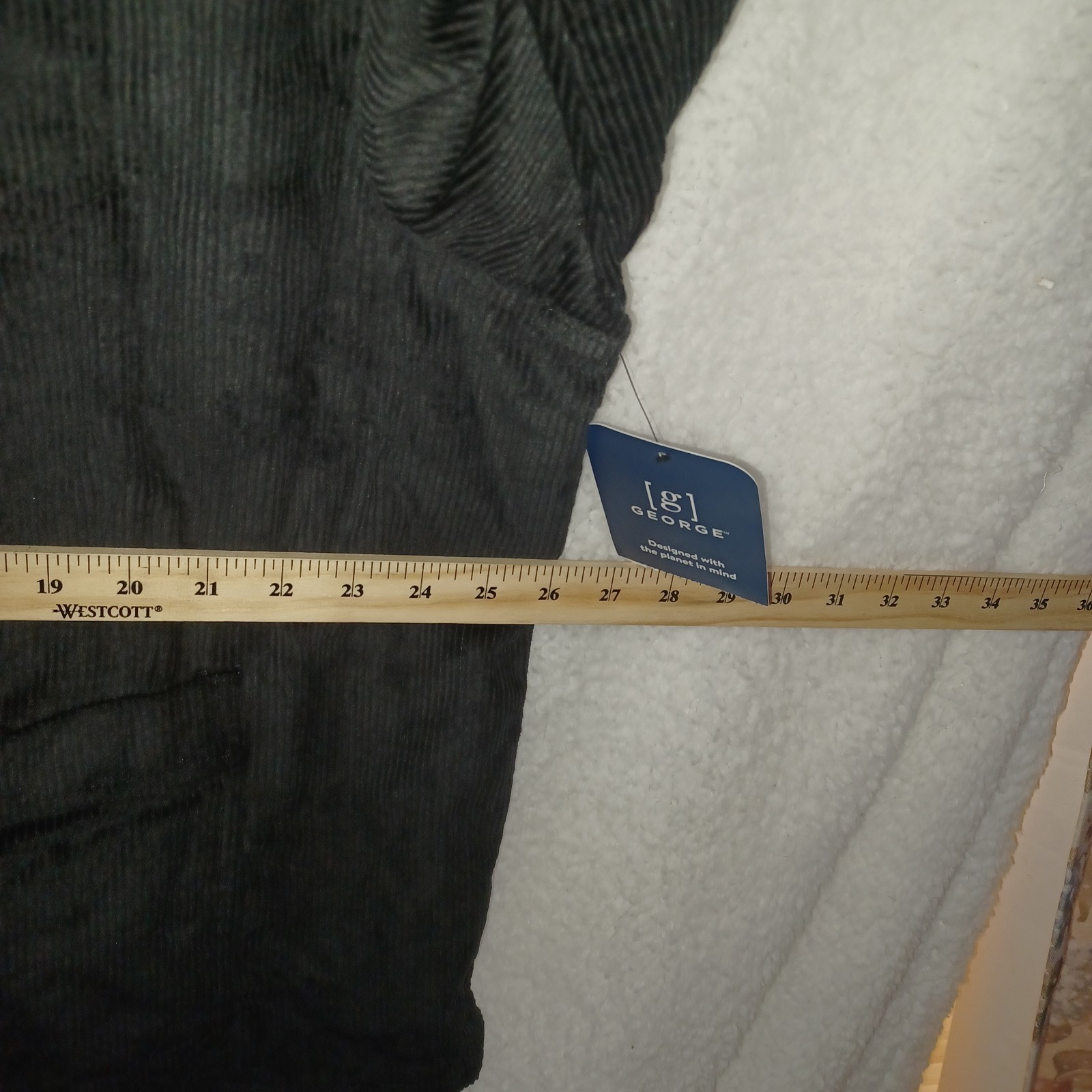 George Men’s 2XL 50-52 Corduroy Barn Button Up Jacket Black Soot (26B)