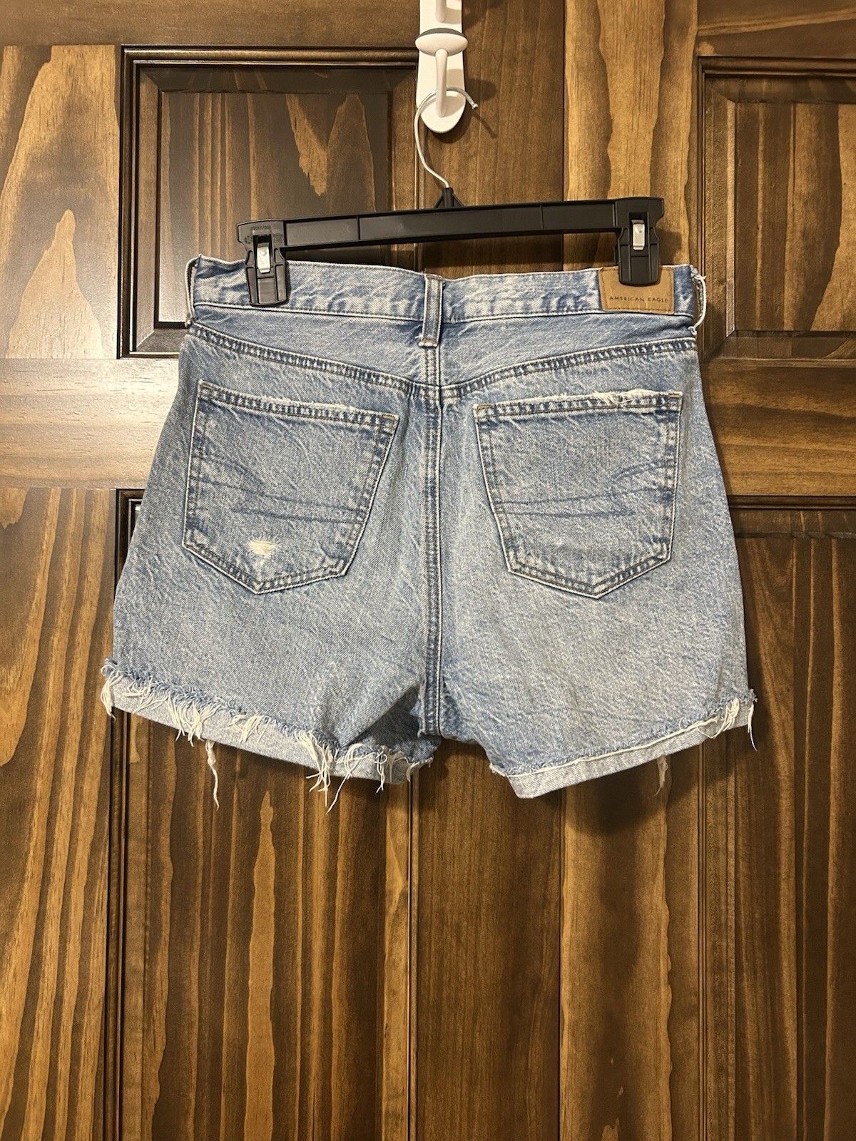 American Eagle Outfitters High Rise Light Wash Distressed Denim Shorts Size 4