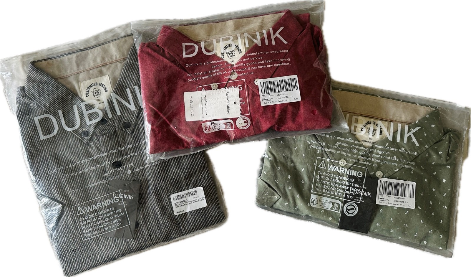 LOT OF 3 Dubinik XXL Button Up Cotton Shirts