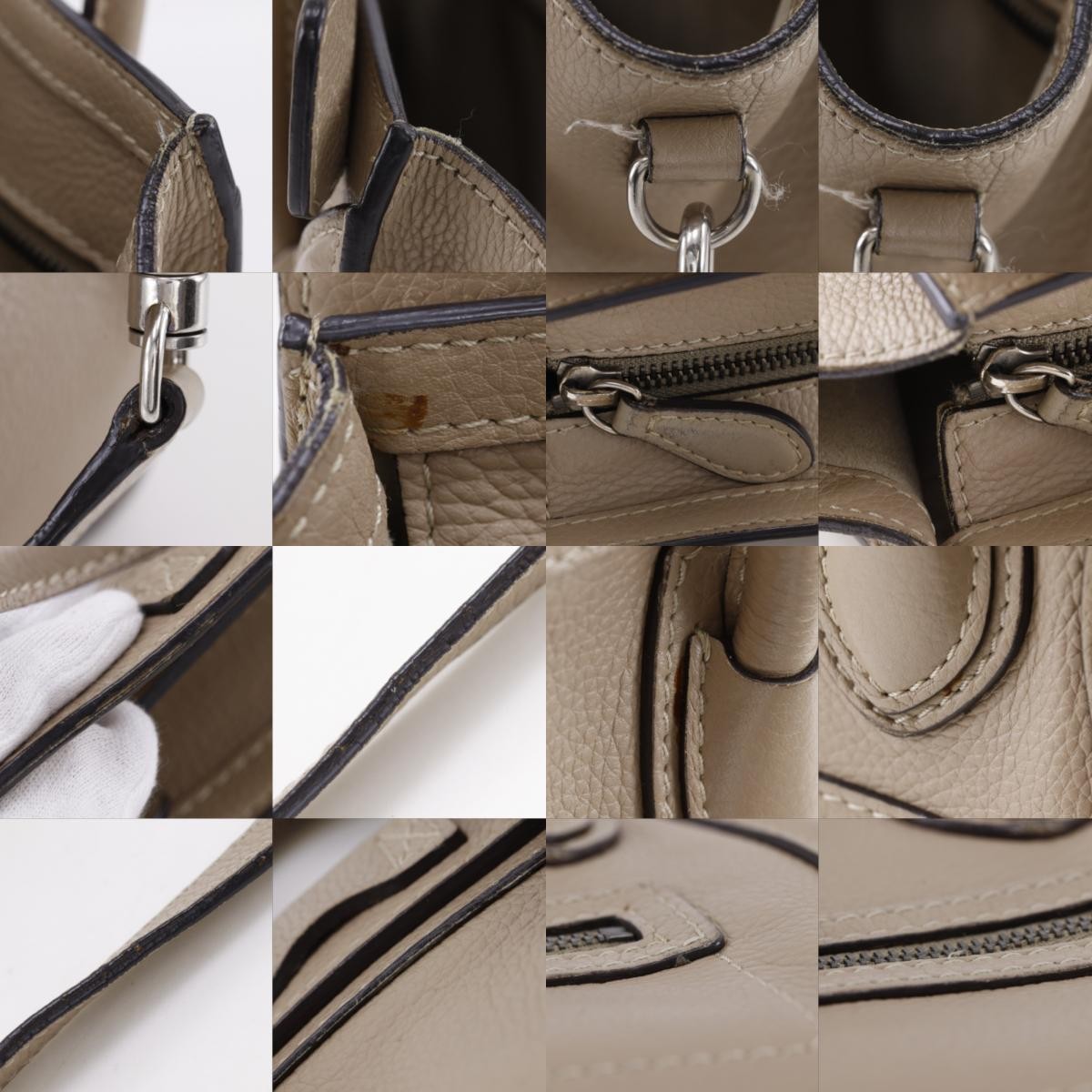 CELINE Luggage nano shopper Handbag 2WAYShoulder Gurege Calfskin Women