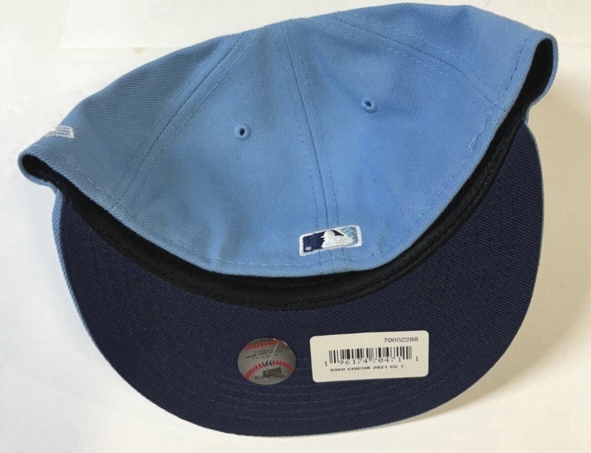 CHICAGO CUBS NEW ERA 59FIFTY CITY CONNECT FITTED HAT CAP LIGHT SKY BABY BLUE WOW