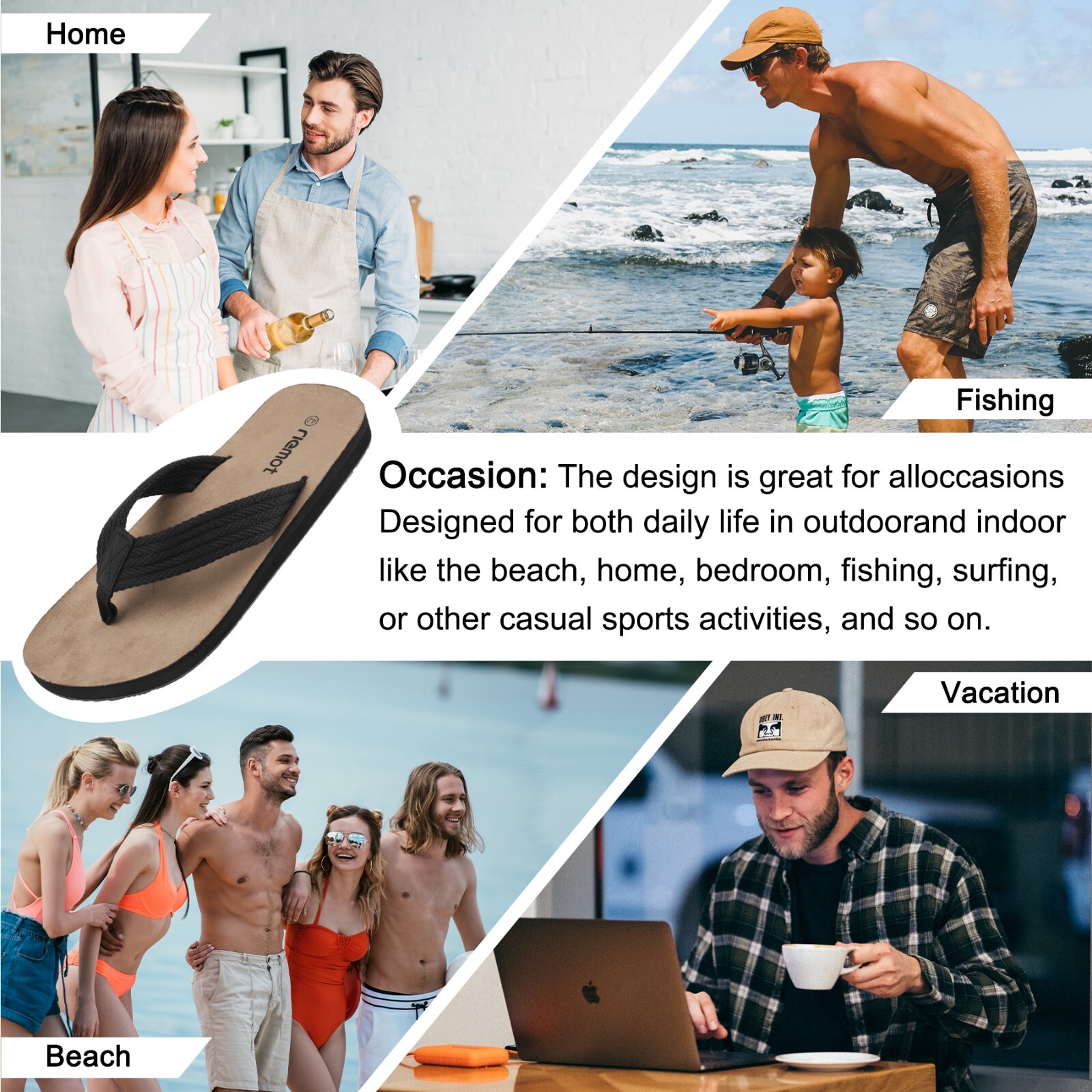Mens Flip Flops Thong Sandals Shower Beach Slider Slip On Summer Casual Slipper