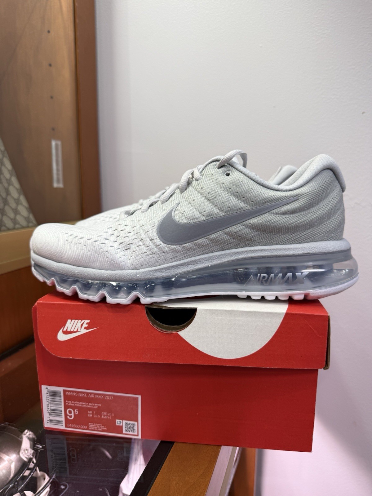Nike Air Max 2017 Pure Platinum White 849560-009 Women’s Size 9.5 New NIB