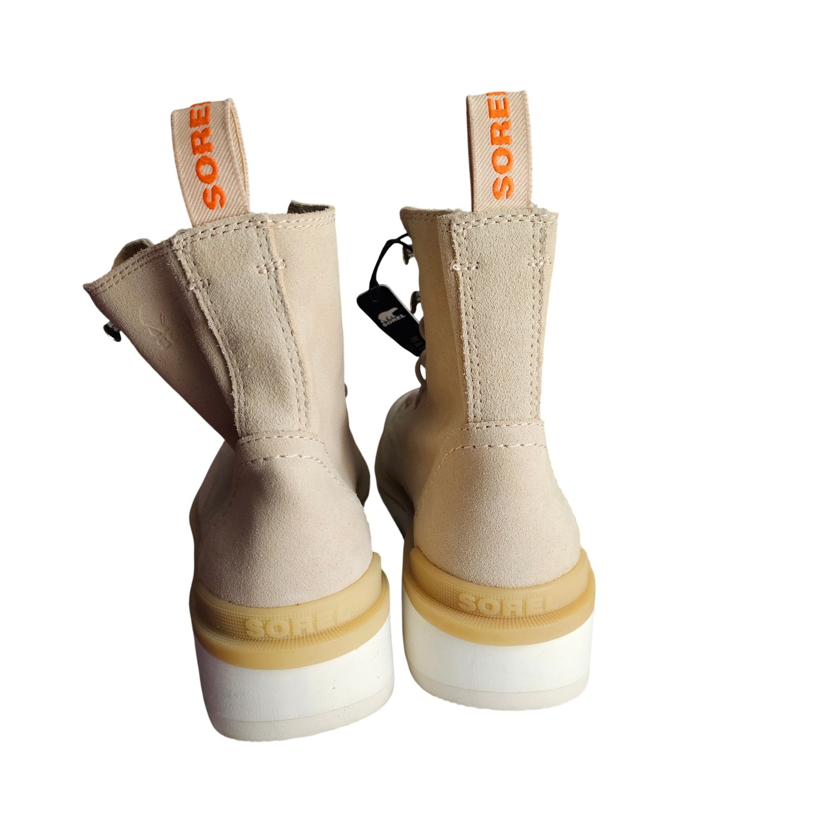 SOREL Hi-Line Lace-up Mid-Shaft Lug-Sole Booties – US Size 7.5 Ceramic – #884