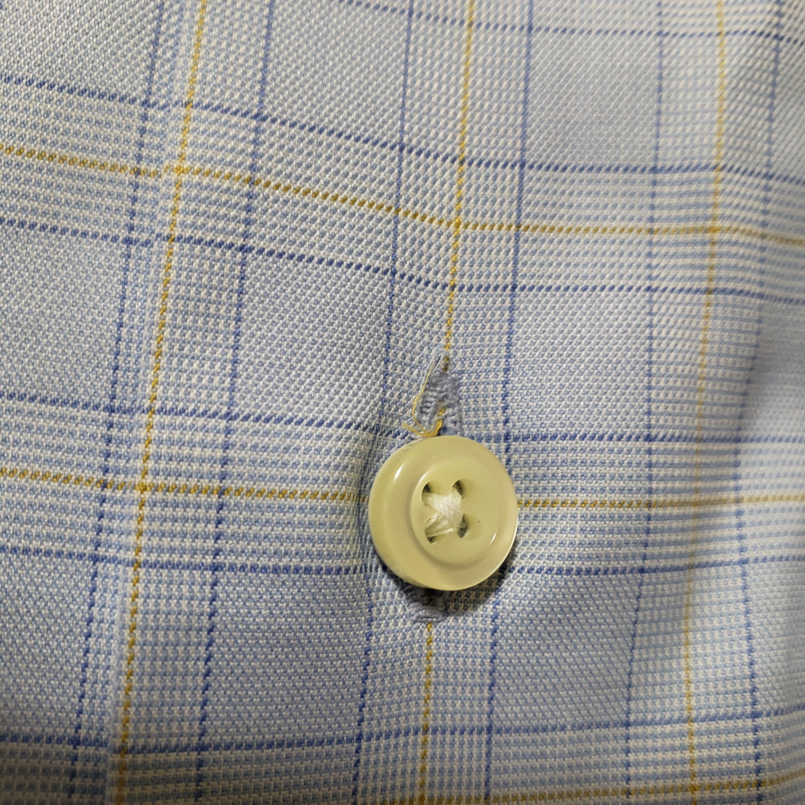 Brooks Bros Shirt Mens 16 33 Blue Check Work Office Cutaway USA Egyption Vtg Dad