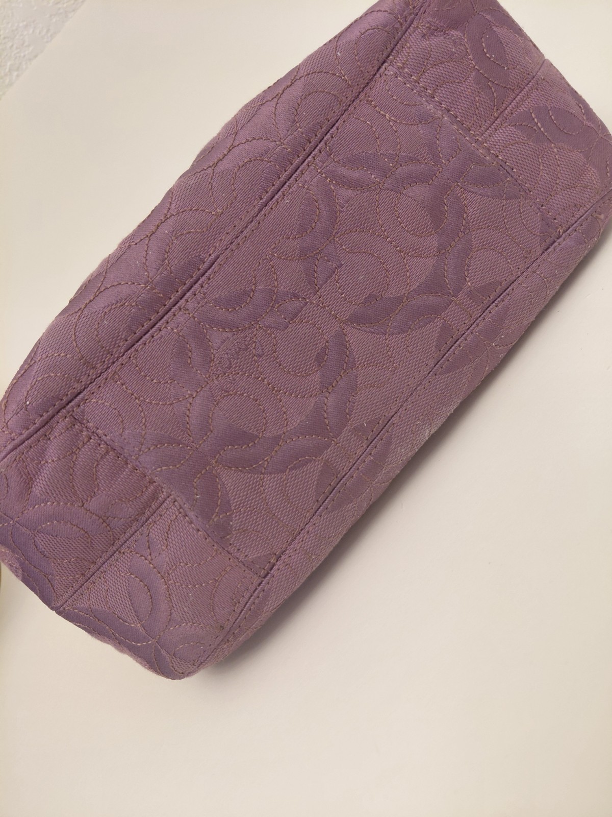 Coach Signature C Purple Jacquard Shoulder Bag Pleated Hobo Satchel 42949