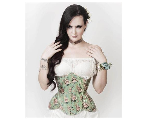 Underbust Seafoam & Floral Corset