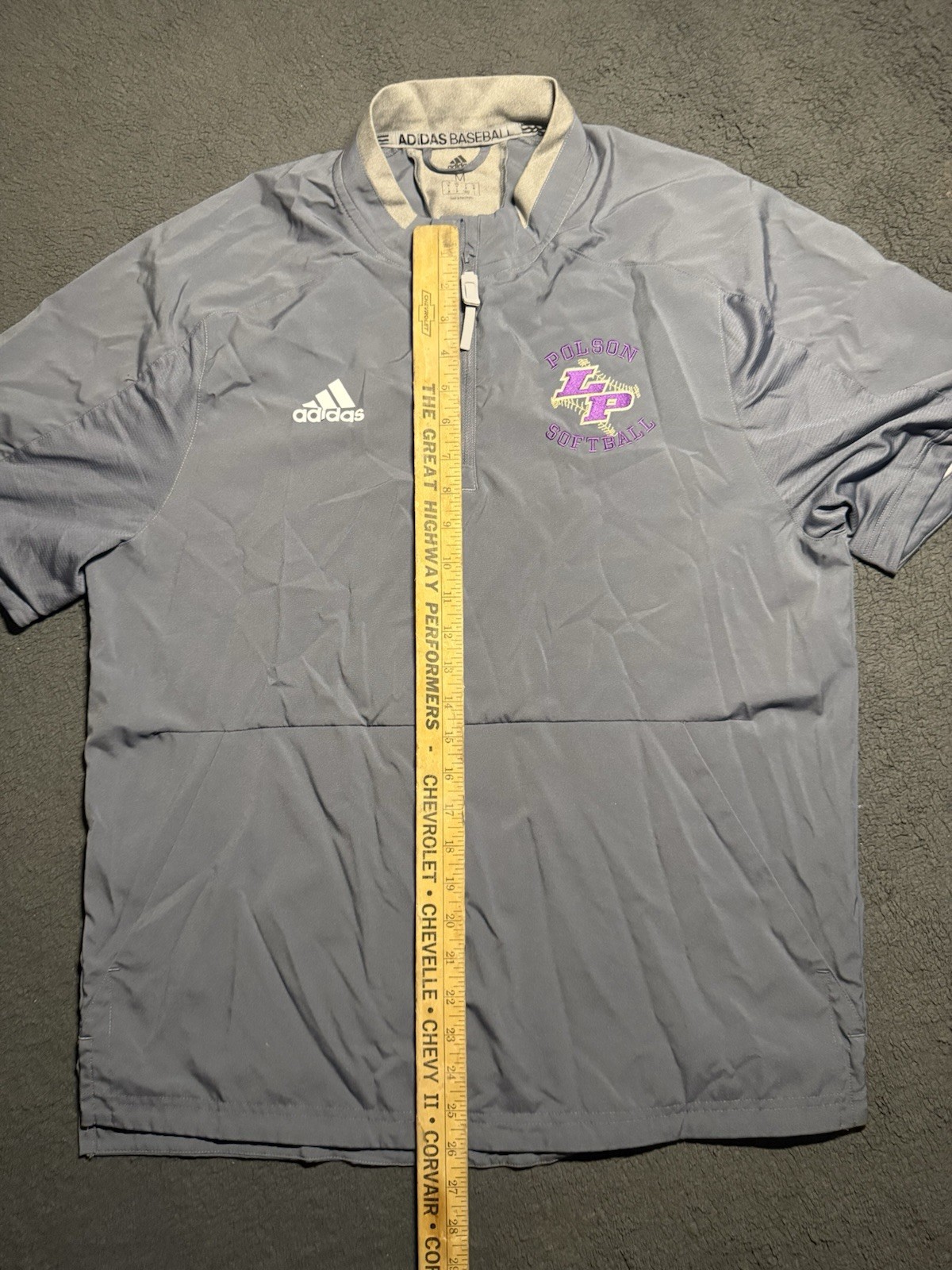Adidas Baseball 1/4 Zip Mens Medium Embroidered Softball Pull Over Breathable