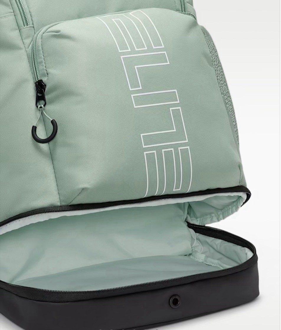 Nike Varsity Elite Large Backpack Green/Black Zip, Adjustable Straps, Pockets
